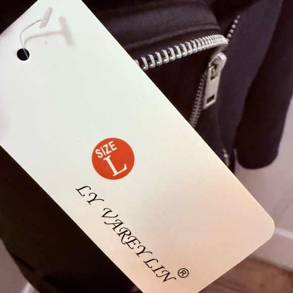 Women's Faux Shearing Moto Jacket Thick Lined Parka Winter Coat Leather Large - Picture 8 of 12